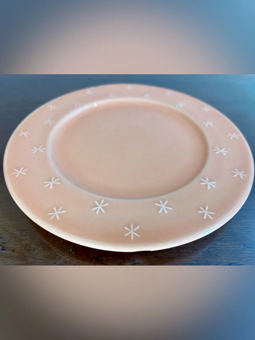 Waechtersbach Embossed Stars Salad Plate 8.25” Single (1) Orange Snowflakes-Read